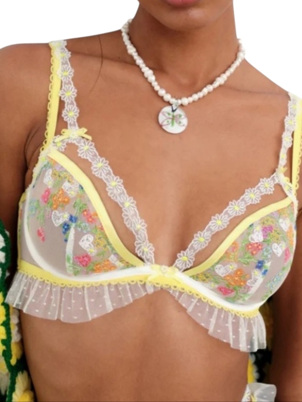 Love For Lemons Summer Lovin Lacy Floral Bra XS
